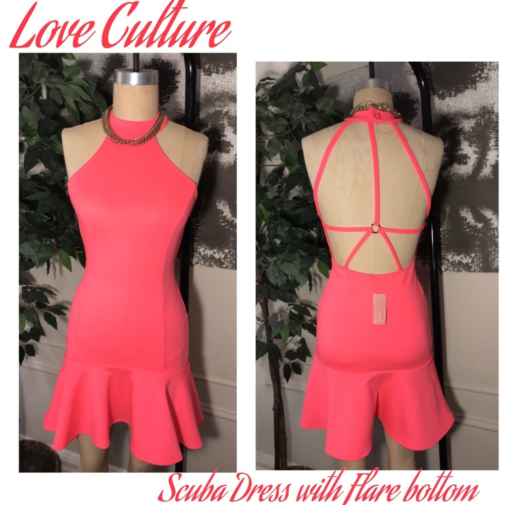 Love Culture Scuba dress with bottom flare